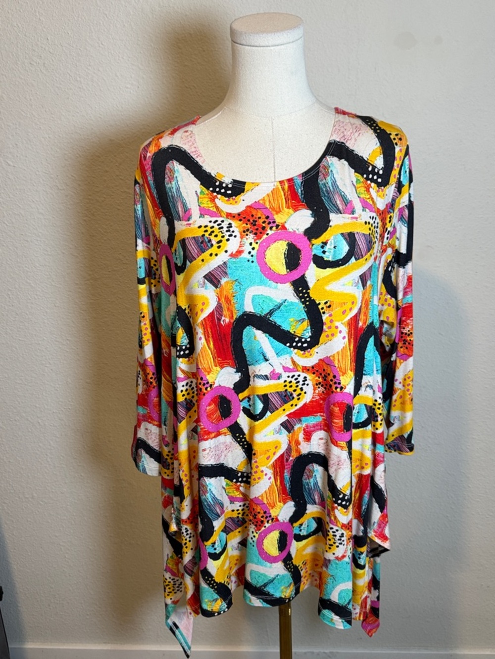 NWT Kozan Matisse Colorful Abstract Relaxed Fit Tunic size Large